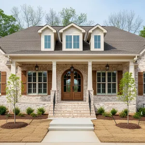 Quaint Brick Residence with Inviting Arched Door