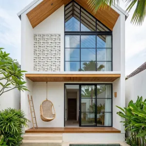 Poolfront Gabled Glass Garden Loft