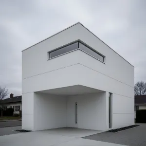 Monochrome Cube With Skyline Slot