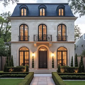 Majestic Slate and Stone: A French Façade Fairytale