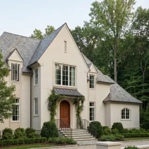 Tranquil Stucco French Woodland Getaway