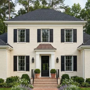 Cream Brick Colonial Garden Welcome