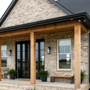 Rustic Brick Lodge with Inviting Porch