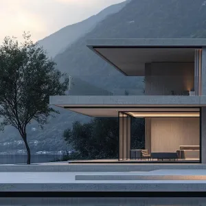 Concrete Dreamscape by the Mountain