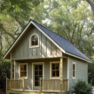 Sage Gable Cottage Under Tree Canopy