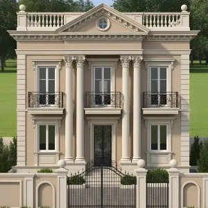 Pedimented Columns Townhouse