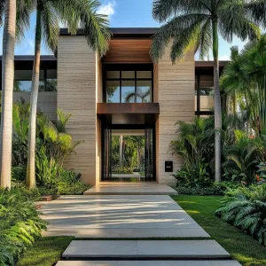 Luxurious Tropical Villa Entrance