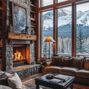 A Fireside Reading Escape: Books and Peaks
