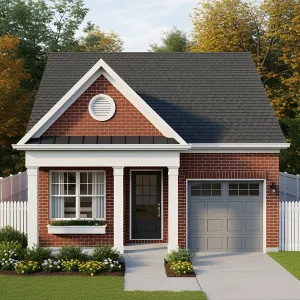 Charming Brick Bungalow with a Cheerful Roof