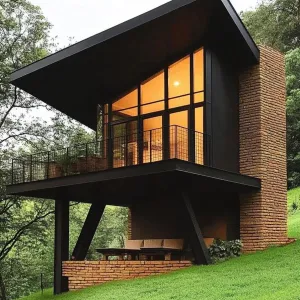 Chic Cabin Clinging to the Hillside