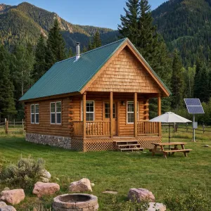 Timber Haven With Green Metal Roof