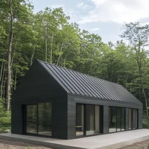 Sleek Black Box in the Forest