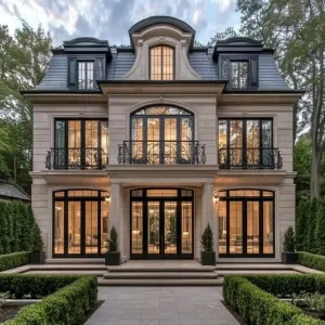 A Majestic Mansion with Dramatic Windows