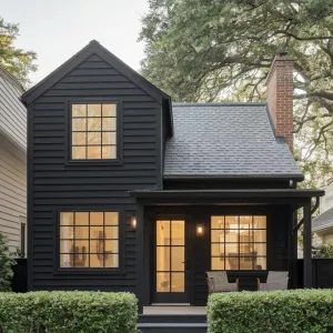 Mysterious Midnight Manor with Leafy Neighbors