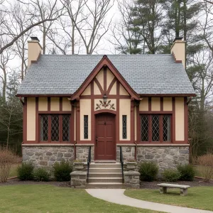 Rosy Trim Storybook Tudor Cottage