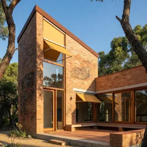 Sunlit Terracotta Courtyard Tower Home