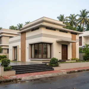 Palmstreet Layered Roof Courtyard Home