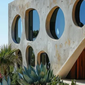 Earth-toned Concrete With Geometric Window Placements