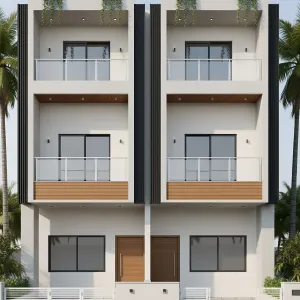Twin Terraces With Timber Accents
