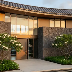 Volcanic Stone Bliss: A Tropical Facade Fantasy