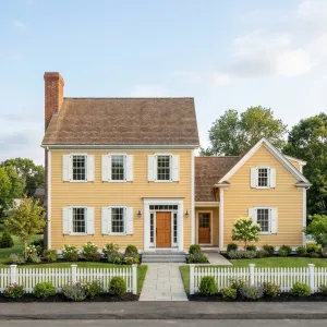 Sunlit Yellow Garrison Village House