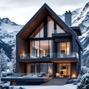 Chic Alpine Lodge with a Frosty Edge