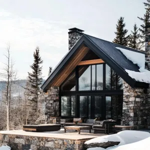 Stone-Hearted Chalet in Snowbound Splendor