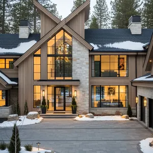 A Grand Entrance: Chalet in Winter Resplendence
