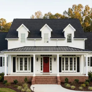 Welcoming Veranda House With Dark Roof