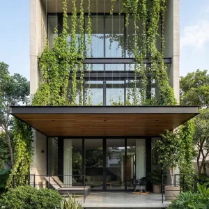 Modern Canopy House With Hanging Greenery