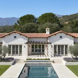 Pergola-Framed Poolside Casa