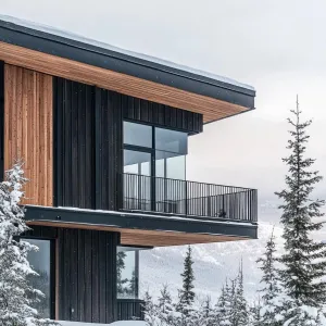 Preview of Two-story Blackened Cedar Wood House
