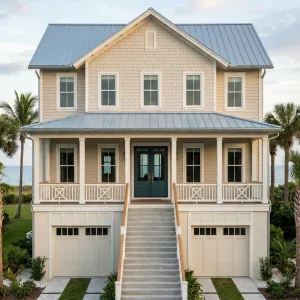 Seaside Stairway Cottage With Twin Garages