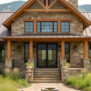Mountain Majesty: A Stone and Timber Haven