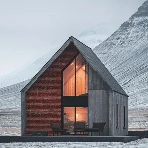 Mountain Cabin with a Brick Twist