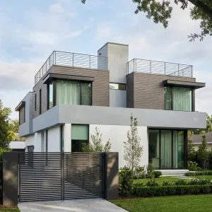 Stacked Terraces Home With Ribbon Gate