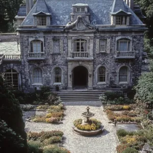 Elegant Stone Estate with a Floral Entrance