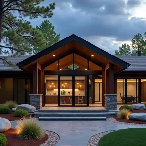 Gabled Entrance with a Twilight Embrace