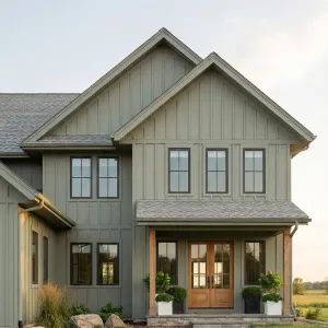 Sageboard Gabled Farmstead Front Porch