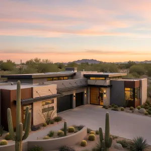 Cacti-Courtyard Steel and Stone Refuge