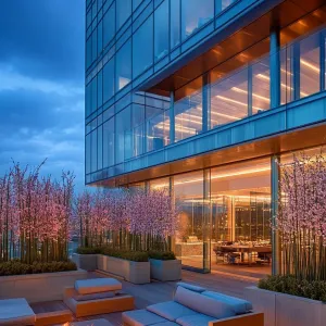 Modern Glassy Marvel: Rooftop Retreat