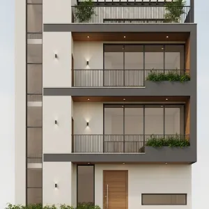 Sleek Linear Balcony Grill Facade