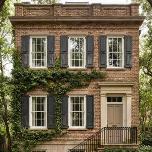 Brick-Clad Garden Townhouse With Shutters