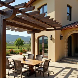 Sunlit Stone Haven With a Pergola Panache
