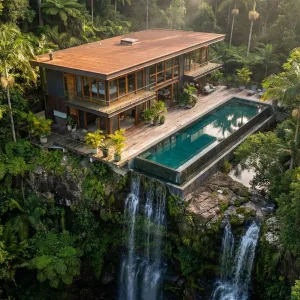 Clifftop Oasis Above Jungle Falls