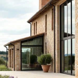 Limestone Farmstead With Glass Gables