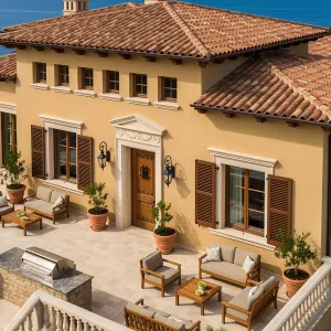 Sun-Drenched Terracotta Retreat Overlooking Azure Waters