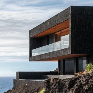 Craggy Crib: Modern Marvel in Ebony