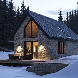 Stone Snuggery Beneath Snowy Stars