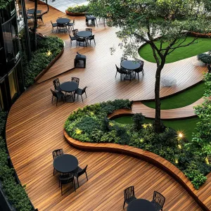 Winding Wonder: A Dance of Deck and Leaf